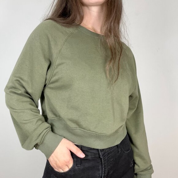 *NOBO No Boundaries Khaki Green Crew Neck Long Sleeve - Picture 1 of 7